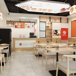 现代快餐厅3D模型下载